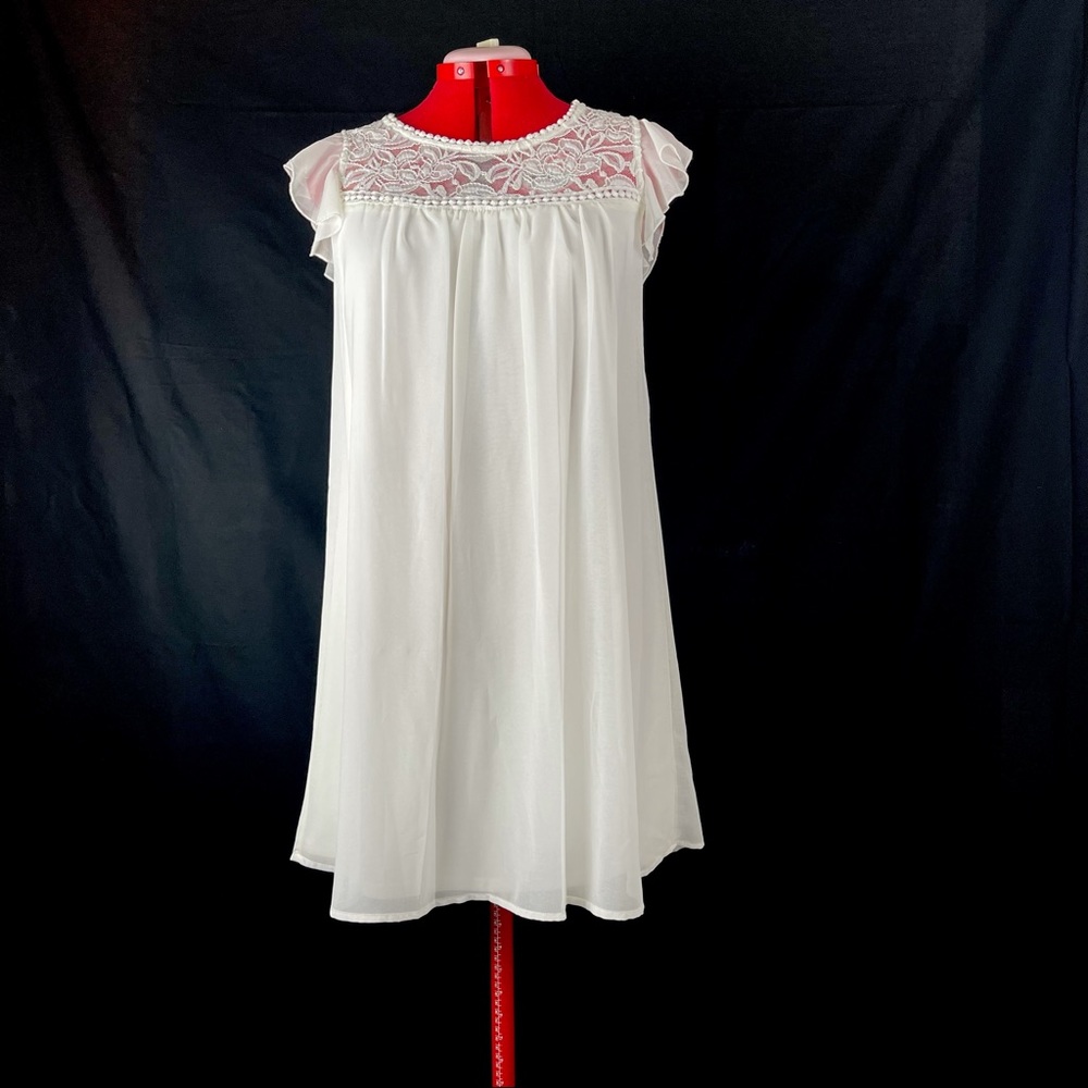 AUW Cream Chiffon Dress